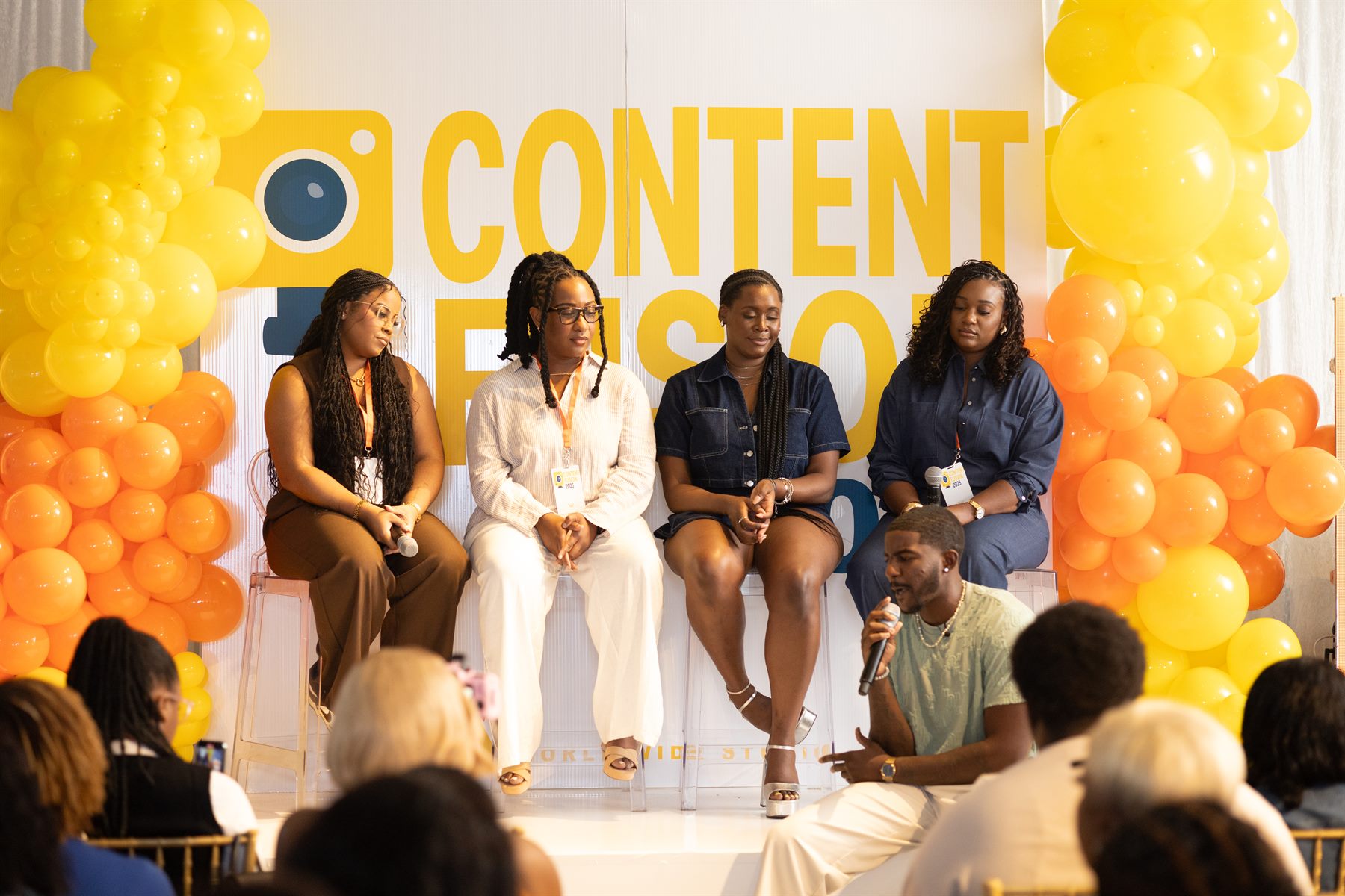 Content Reign workshop with four panelists on stage